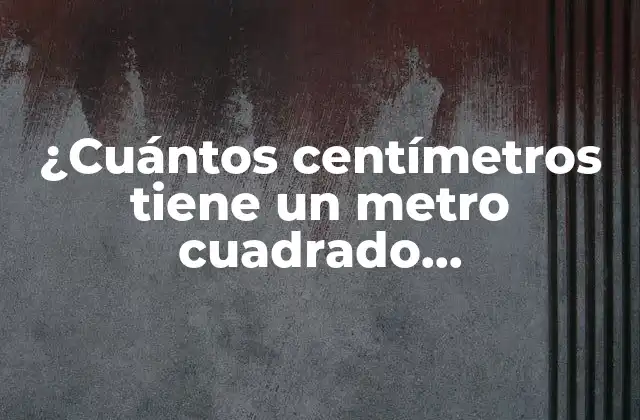 ¿cuántos Centímetros Tiene un Metro Cuadrado Exactamente?