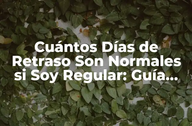 Cuántos Días de Retraso Son Normales Si Soy Regular: Guía Detallada
