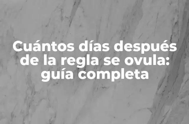 Cuántos Días Después de la Regla Se Ovula: Guía Completa