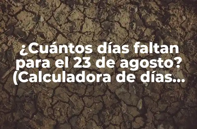 ¿cuántos Días Faltan para el 23 de Agosto? (calculadora de Días hasta el 23 de Agosto)