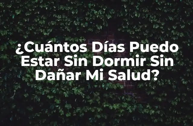¿cuántos Días Puedo Estar sin Dormir sin Dañar Mi Salud? 2 ¿Qué es la Privación del Sueño?