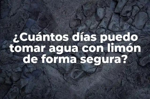 Beneficios del agua con limón