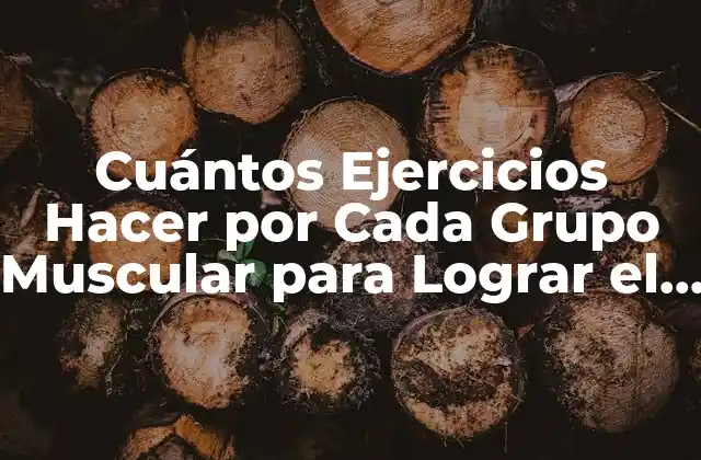 Cuántos Ejercicios Hacer por Cada Grupo Muscular para Lograr el Máximo Rendimiento