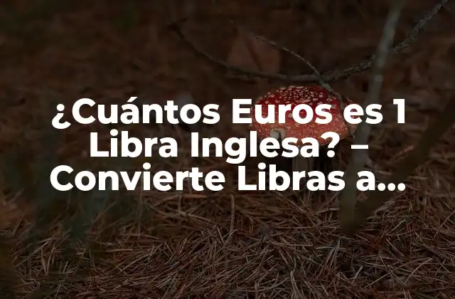 ¿cuántos Euros es 1 Libra Inglesa? – Convierte Libras a Euros con Facilidad