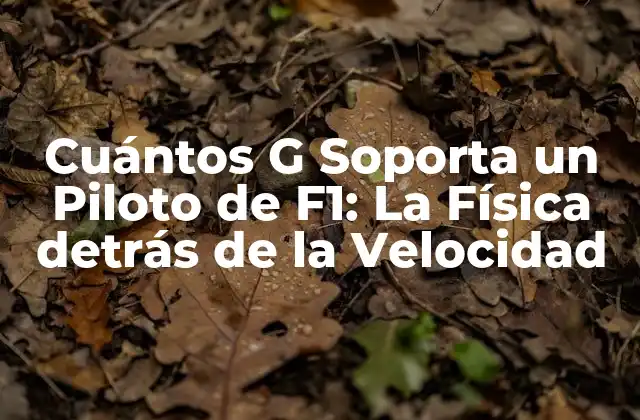 Cuántos G Soporta un Piloto de F1: la Física Detrás de la Velocidad
