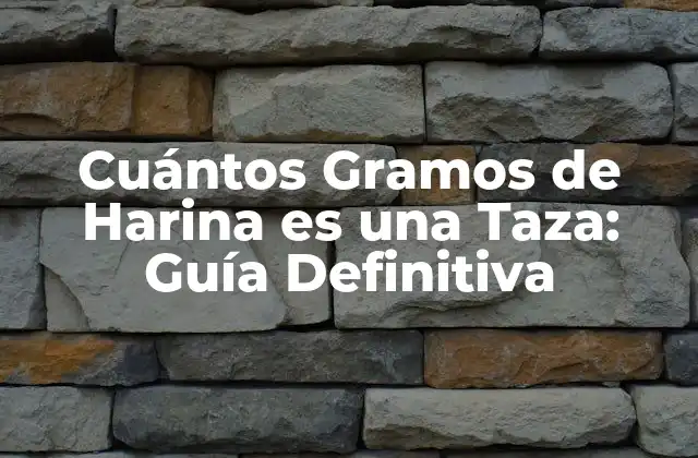 Cuántos Gramos de Harina es una Taza: Guía Definitiva