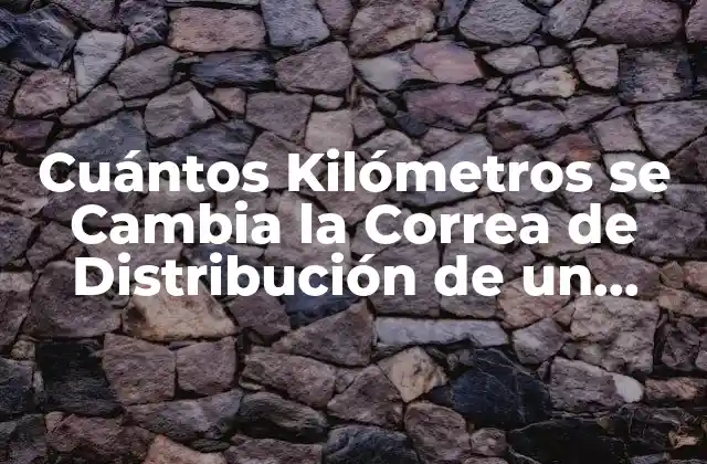 Cuántos Kilómetros Se Cambia la Correa de Distribución de un Vehículo