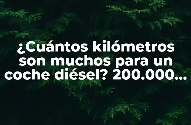 ¿cuántos Kilómetros Son Muchos para un Coche Diésel? 200.000 Km es Mucho para un Coche Diésel?