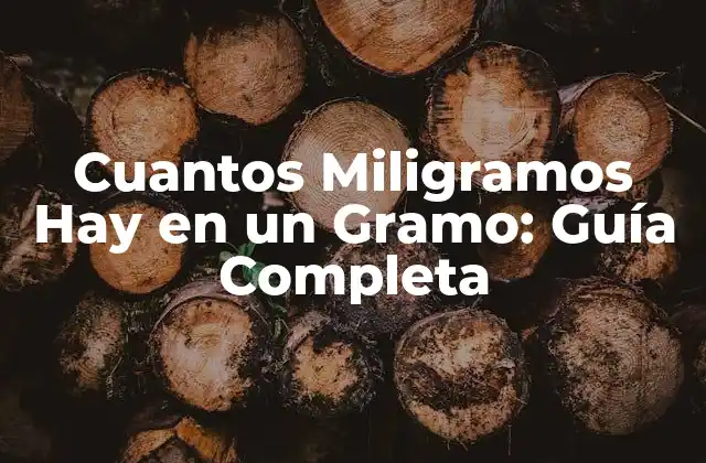Cuantos Miligramos Hay en un Gramo: Guía Completa