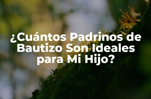 ¿cuántos Padrinos de Bautizo Son Ideales para Mi Hijo?