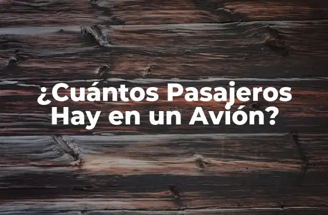 ¿cuántos Pasajeros Hay en un Avión?