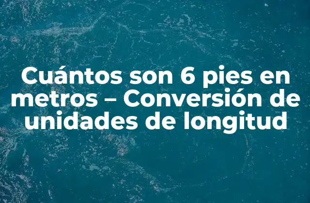 Cuántos Son 6 Pies en Metros – Conversión de Unidades de Longitud