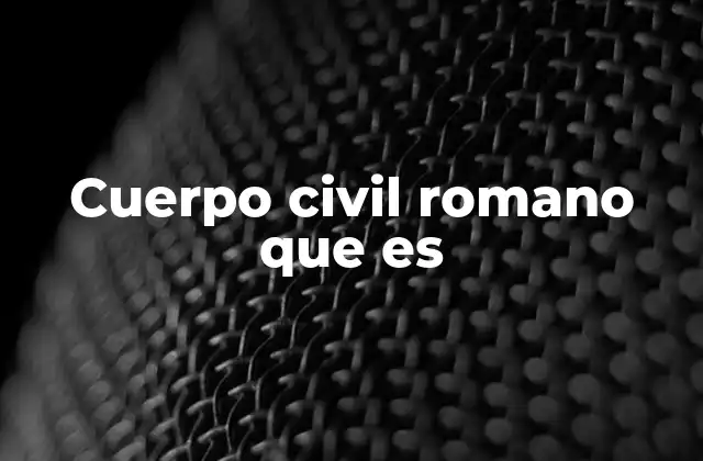 Cuerpo Civil Romano que es