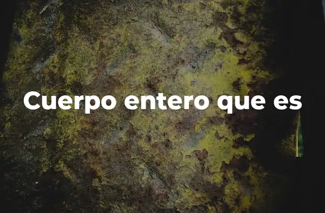 Cuerpo Entero que es