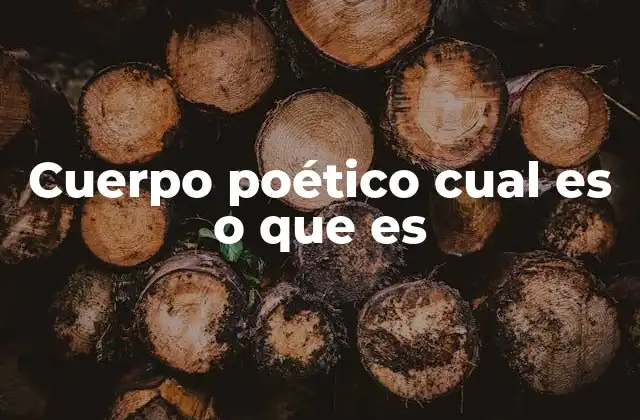 Cuerpo Poético Cual es o que es