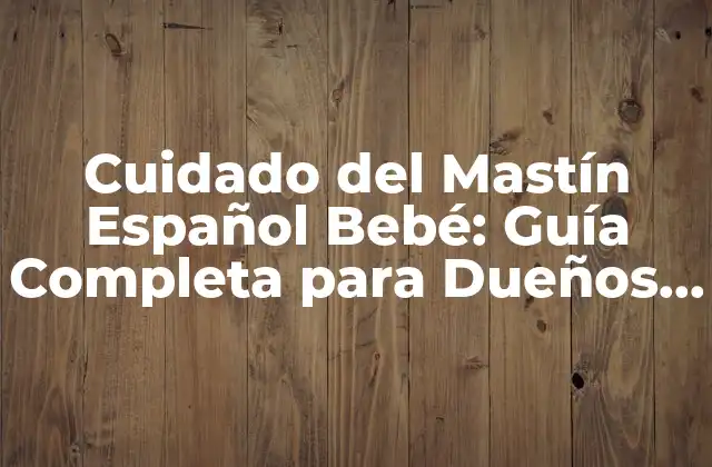 Alimentación del Mastín Español Bebé
