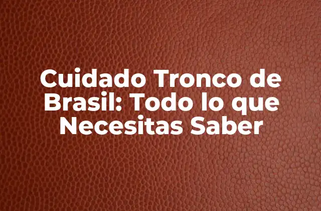 Cuidado Tronco de Brasil: Todo Lo que Necesitas Saber