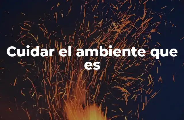 Cuidar el Ambiente que es 2 La importancia de mantener un entorno sano