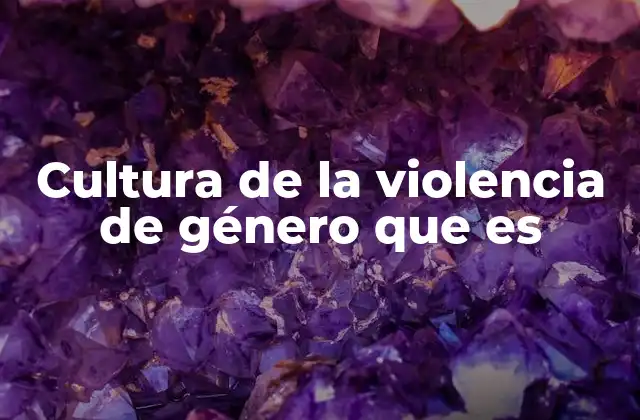 Cultura de la Violencia de Género que es