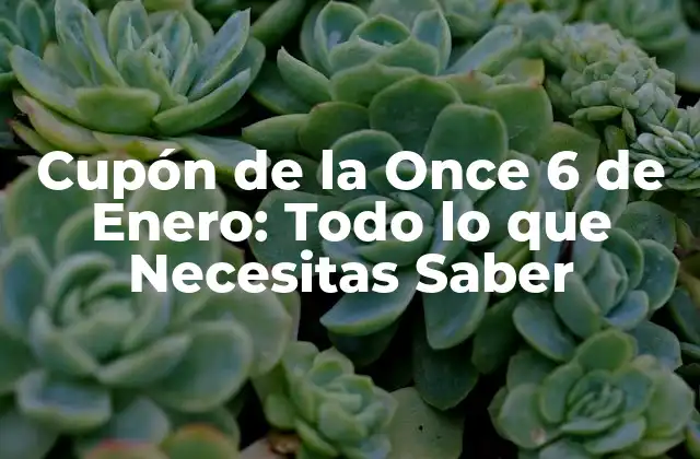Cupón de la Once 6 de Enero: Todo Lo que Necesitas Saber