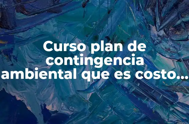 Curso Plan de Contingencia Ambiental que es Costo y Horas