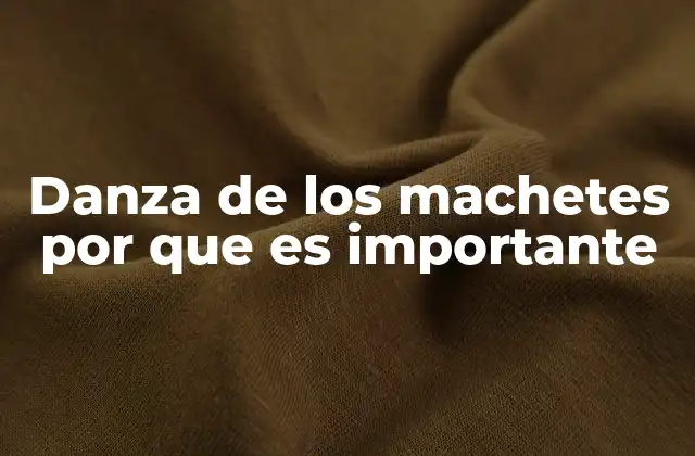 Danza de los Machetes por que es Importante