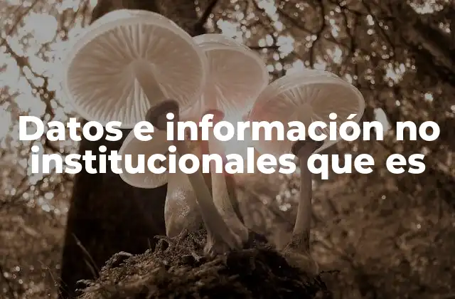 El valor de la información generada por fuentes no oficiales