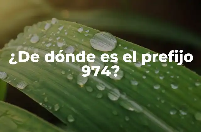 ¿de Dónde es el Prefijo 974?