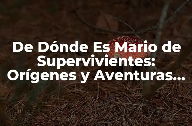 De Dónde es Mario de Supervivientes: Orígenes y Aventuras Del Famoso Concursante