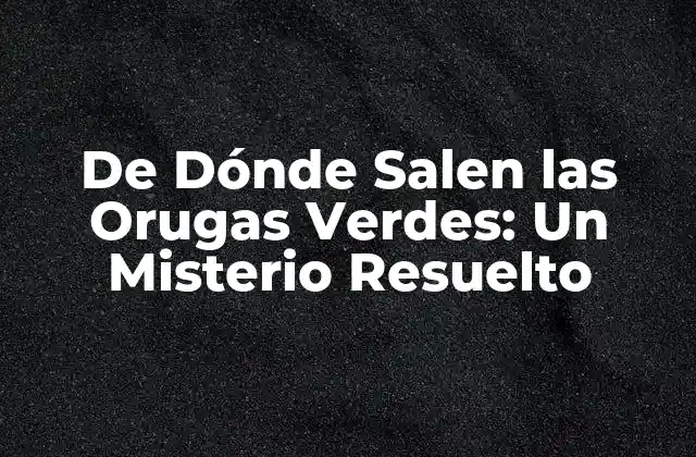 De Dónde Salen las Orugas Verdes: un Misterio Resuelto