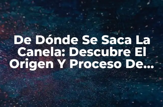 De Dónde Se Saca la Canela: Descubre el Origen y Proceso de Producción de Esta Especie