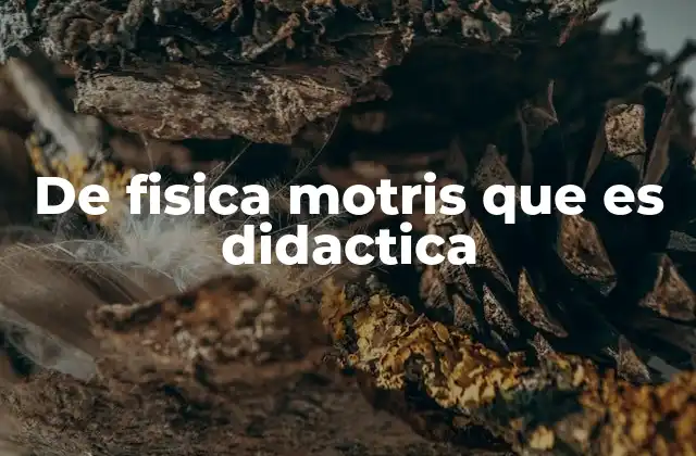 De Fisica Motris que es Didactica