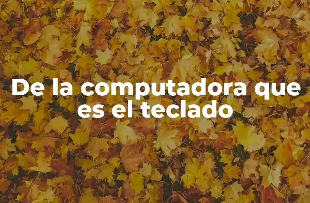 De la Computadora que es el Teclado