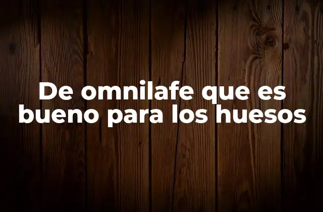 Cómo el Omnilafe contribuye a la salud ósea sin mencionar directamente el producto