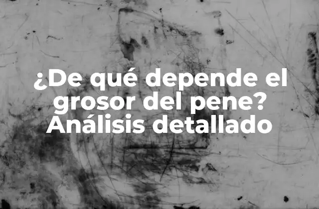 ¿de Qué Depende el Grosor Del Pene? Análisis Detallado