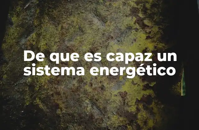 De que es Capaz un Sistema Energético