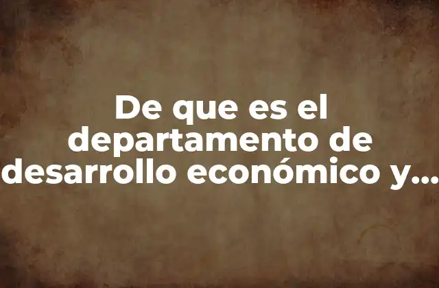 De que es el Departamento de Desarrollo Económico y Social