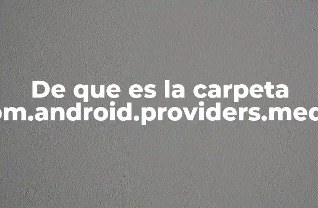 De que es la Carpeta Com.android.providers.media