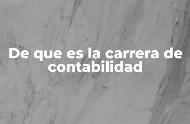 De que es la Carrera de Contabilidad