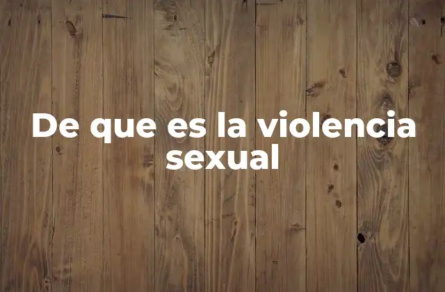 De que es la Violencia Sexual