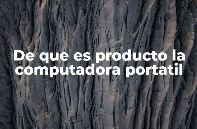 De que es Producto la Computadora Portatil