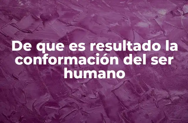 De que es Resultado la Conformación Del Ser Humano