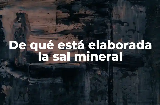 De Qué Está Elaborada la Sal Mineral