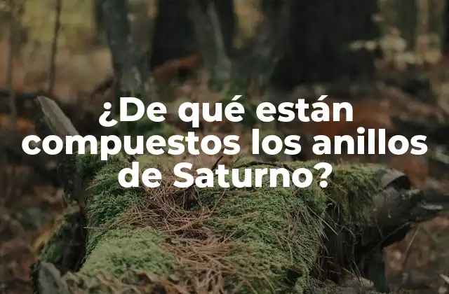 ¿de Qué Están Compuestos los Anillos de Saturno?