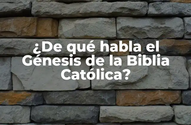 ¿de Qué Habla el Génesis de la Biblia Católica? 2 La creación del mundo según el Génesis