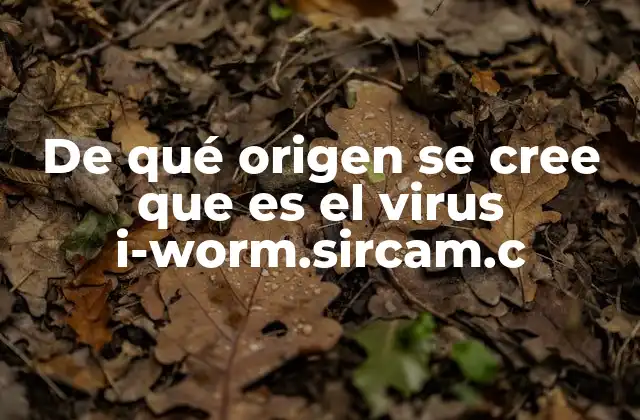 De Qué Origen Se Cree que es el Virus I-worm.sircam.c