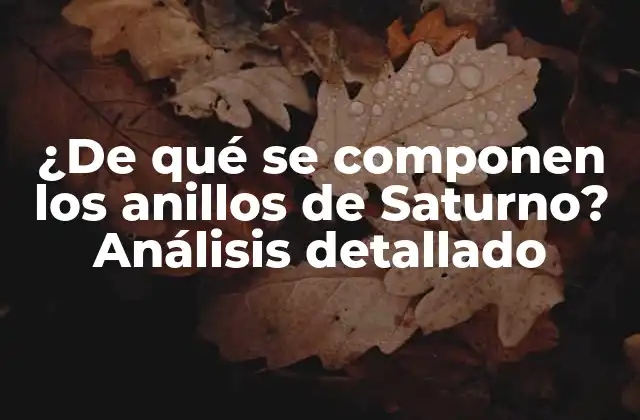 ¿de Qué Se Componen los Anillos de Saturno? Análisis Detallado