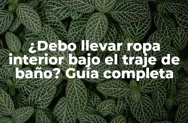 ¿debo Llevar Ropa Interior bajo el Traje de Baño? Guía Completa