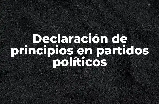 Declaración de Principios en Partidos Políticos