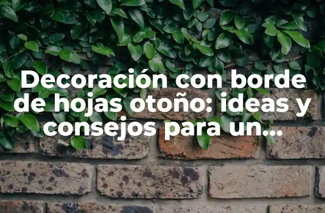 Decoración con Borde de Hojas Otoño: Ideas y Consejos para un Ambiente Otoñal